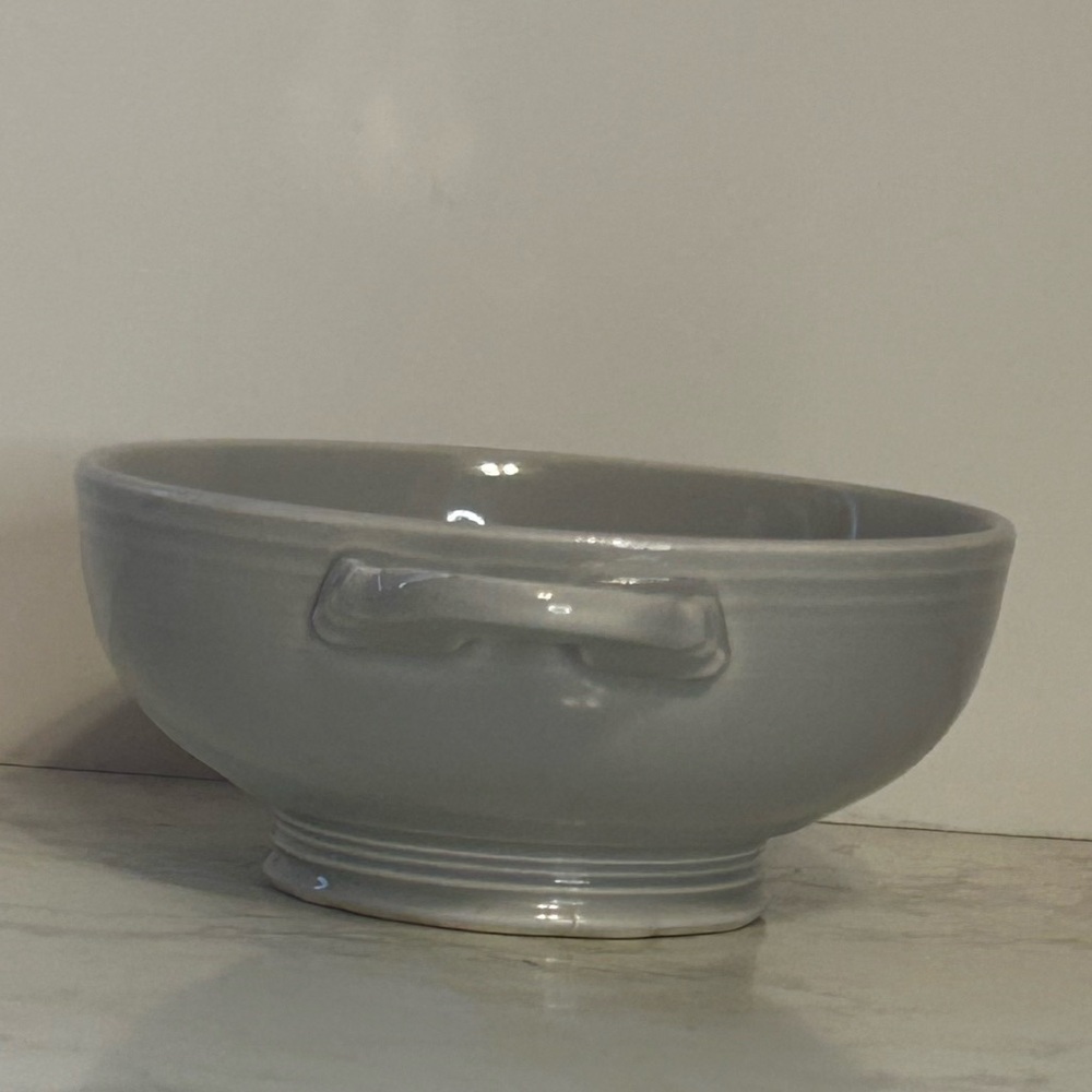 Vintage Fiesta Grey Double Handled Cream Soup Bowl 50’s - Picture 5 of 15